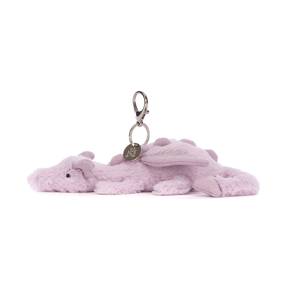 Jellycat Lavender Dragon Bag Charm 12cm x 8cm x 22cm