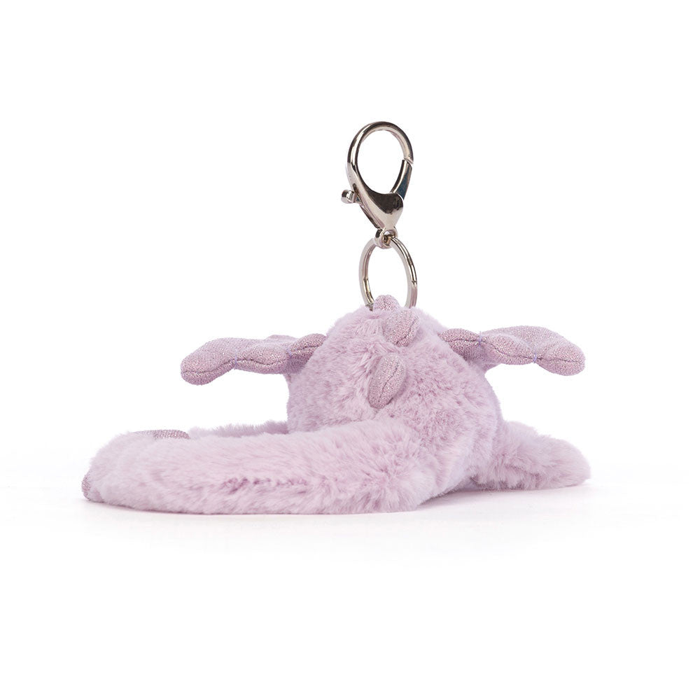 Jellycat Lavender Dragon Bag Charm 12cm x 8cm x 22cm